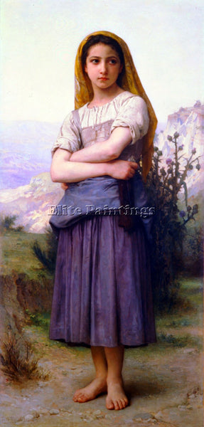 WILLIAM-ADOLPHE BOUGUEREAU BERGERE 1886 ARTIST PAINTING REPRODUCTION HANDMADE