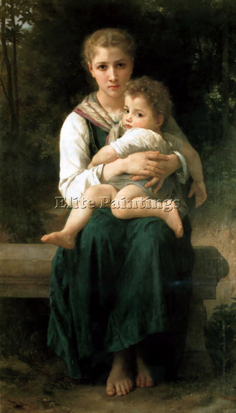 WILLIAM-ADOLPHE BOUGUEREAU BROTHER AND SISTER ARTIST PAINTING REPRODUCTION OIL