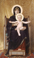 WILLIAM-ADOLPHE BOUGUEREAU MADONE ASSISE ARTIST PAINTING REPRODUCTION HANDMADE