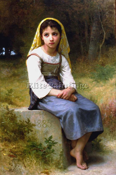 WILLIAM-ADOLPHE BOUGUEREAU MEDITATION 1885 NB ARTIST PAINTING REPRODUCTION OIL