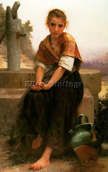 WILLIAM-ADOLPHE BOUGUEREAU THE BROKEN PITCHER ARTIST PAINTING REPRODUCTION OIL