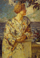 AMERICAN WILLIAM DE LEFTWICH DODGE WOMAN BY THE SEA ARTIST PAINTING REPRODUCTION