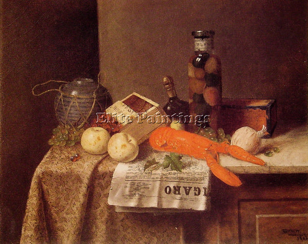 WILLIAM MICHAEL HARNETT STILL LIFE WITH LE FIGARO ARTIST PAINTING REPRODUCTION