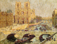TERRICK WILLIAMS NOTRE DAME PARIS 1914 ARTIST PAINTING REPRODUCTION HANDMADE OIL