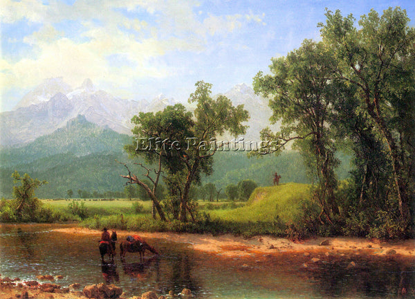 BIERSTADT WIND RIVER MOUNTAINS LANDSCAPE IN WYOMING ARTIST PAINTING REPRODUCTION