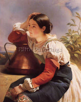 FRANZ XAVIER WINTERHALTER YOUNG ITALIAN GIRL BY THE WELL ARTIST PAINTING CANVAS