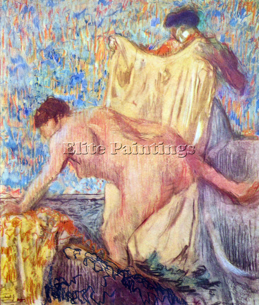 DEGAS WITHDRAWING FROM THE BATHTUB 2 ARTIST PAINTING REPRODUCTION HANDMADE OIL