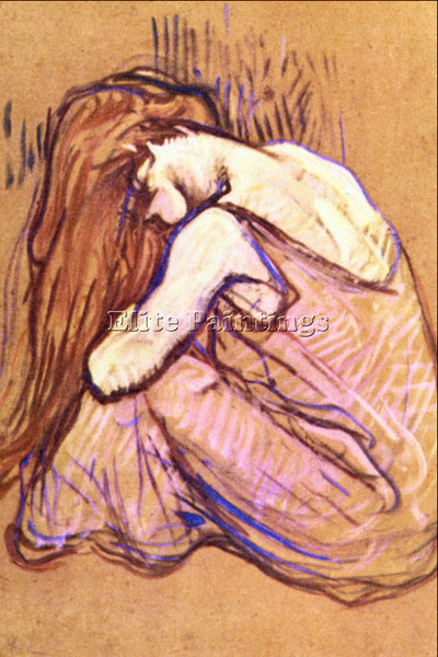 TOULOUSE-LAUTREC WOMAN COMBING HAIR ARTIST PAINTING REPRODUCTION HANDMADE OIL