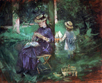 MORISOT WOMAN AND CHILD IN GARDEN ARTIST PAINTING REPRODUCTION HANDMADE OIL DECO