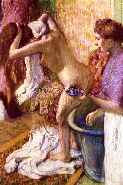 DEGAS WOMAN WASHING HAIR ARTIST PAINTING REPRODUCTION HANDMADE CANVAS REPRO WALL