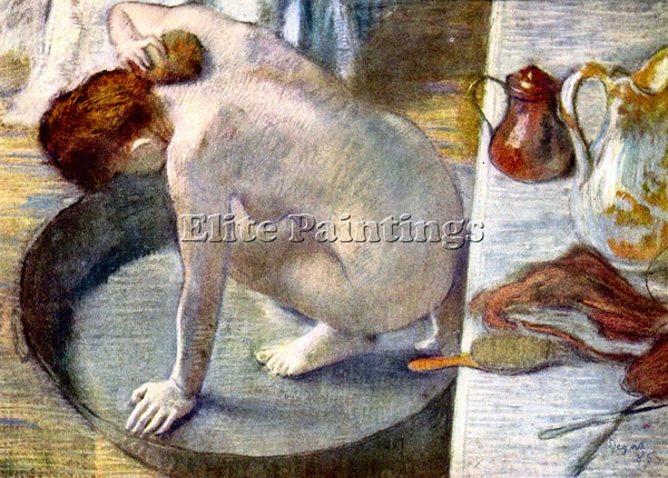 DEGAS WOMAN WASHING IN THE TUB ARTIST PAINTING REPRODUCTION HANDMADE OIL CANVAS