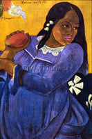 GAUGUIN WOMAN WITH MANGO ARTIST PAINTING REPRODUCTION HANDMADE CANVAS REPRO WALL