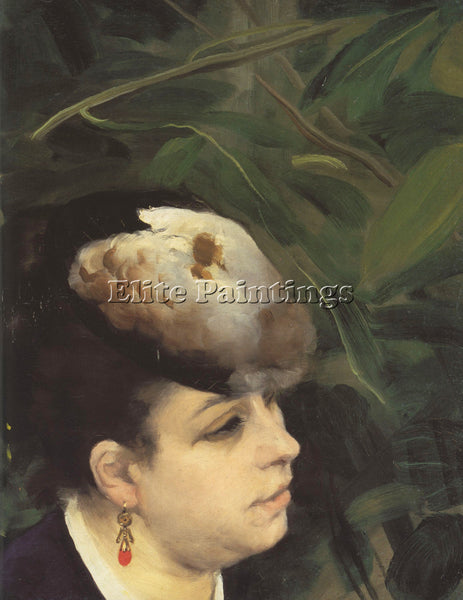 RENOIR WOMAN WITH GULL FEATHE DETAIL  ARTIST PAINTING REPRODUCTION HANDMADE OIL