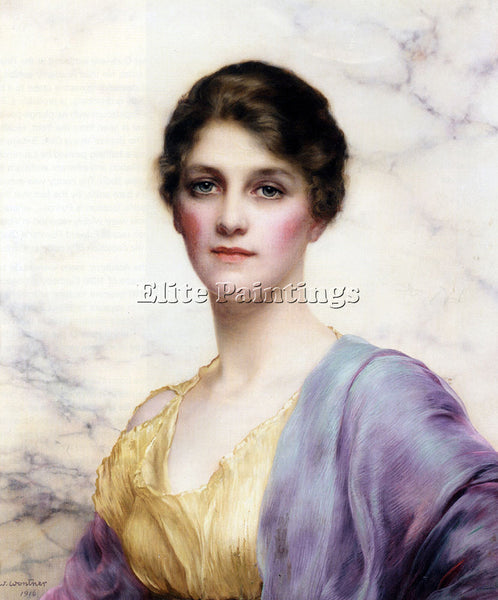 WONTNER CLARKE AN EMERALD EYED BEAUTY ARTIST PAINTING REPRODUCTION HANDMADE OIL