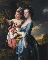 JOSEPH WRIGHT OF DERBY PORTRAIT OF SARAH CARVER AND HER DAUGHTER SARAH PAINTING