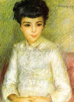 RENOIR YOUNG GIRL WITH BROWN HAIR ARTIST PAINTING REPRODUCTION HANDMADE OIL DECO