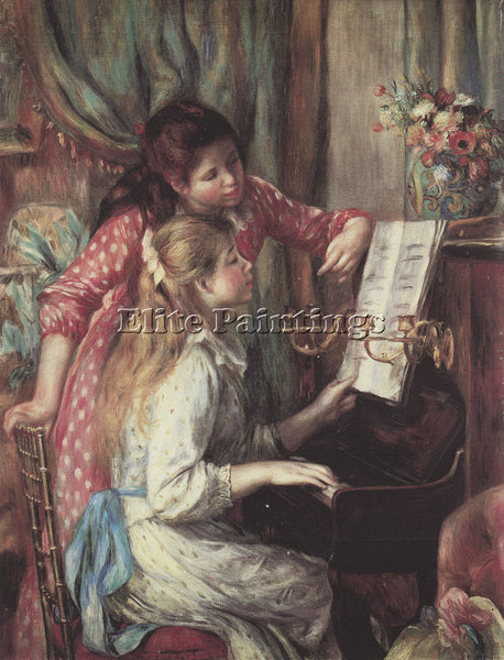 RENOIR YOUNG GIRLS AT THE PIANO 2  ARTIST PAINTING REPRODUCTION HANDMADE OIL ART