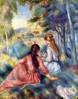 RENOIR YOUNG GIRLS IN THE MEADOW ARTIST PAINTING REPRODUCTION HANDMADE OIL REPRO