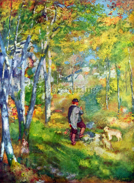 RENOIR YOUNG MAN IN THE FOREST OF FONTAINEBLEAU ARTIST PAINTING REPRODUCTION OIL