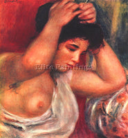 RENOIR YOUNG WOMAN HAIRDRESSING ARTIST PAINTING REPRODUCTION HANDMADE OIL CANVAS