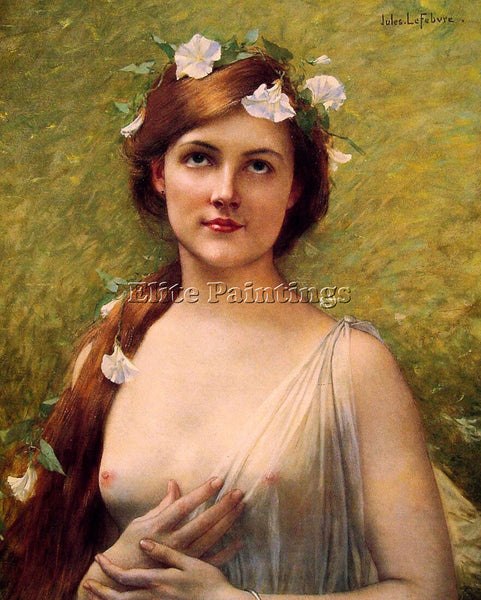JULES JOSEPH LEFEBVRE YOUNG WOMAN WITH MORNING GLORIES IN HER HAIR REPRODUCTION