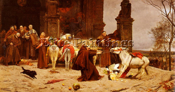ZAMACOIS Y ZABALA TAMING THE DONKEY ARTIST PAINTING REPRODUCTION HANDMADE OIL