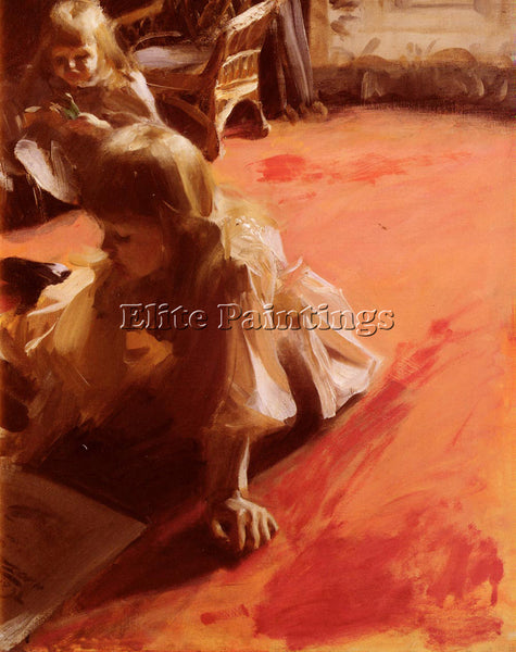 ANDERS ZORN A PORTRAIT OF THE DAUGHTERS OF RAMON SUBERCASSEAUX PAINTING HANDMADE