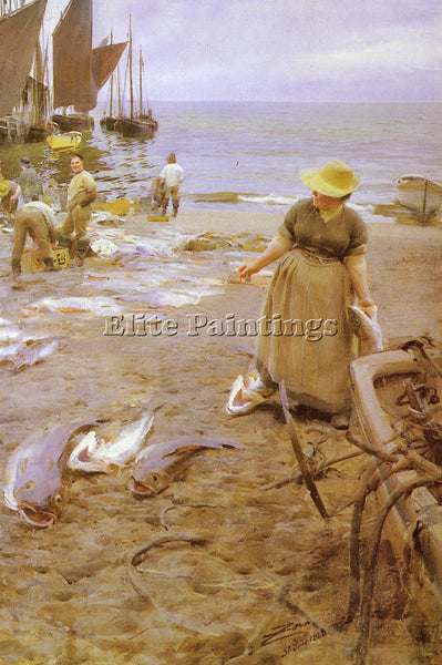 ANDERS ZORN FISKMARKNAD I ST IVES ARTIST PAINTING REPRODUCTION HANDMADE OIL DECO