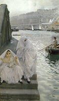 ANDERS ZORN IN THE HARBOUR OF ALGIERS ARTIST PAINTING REPRODUCTION HANDMADE OIL