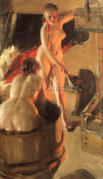 ANDERS ZORN WOMEN BATHING IN THE SAUNA ARTIST PAINTING REPRODUCTION HANDMADE OIL