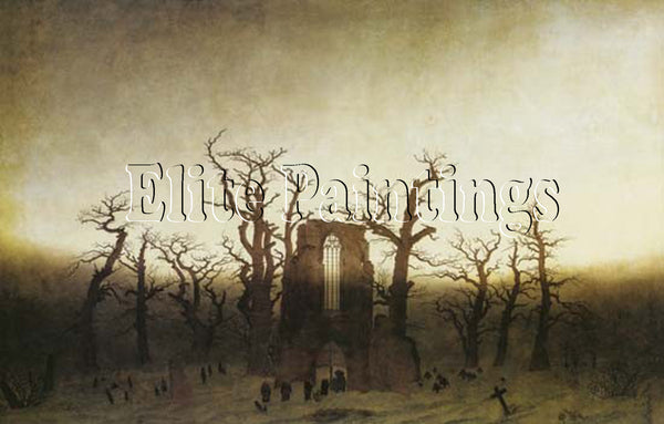 FAMOUS PAINTINGS ABBEY IN THE OAK FOREST ARTIST PAINTING REPRODUCTION HANDMADE