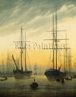 FAMOUS PAINTINGS VIEW OF A HARBOR ARTIST PAINTING REPRODUCTION HANDMADE OIL DECO