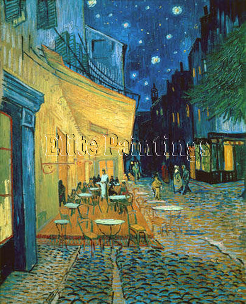 FAMOUS PAINTINGS CAFETERIA AT NIGHT ARTIST PAINTING REPRODUCTION HANDMADE OIL
