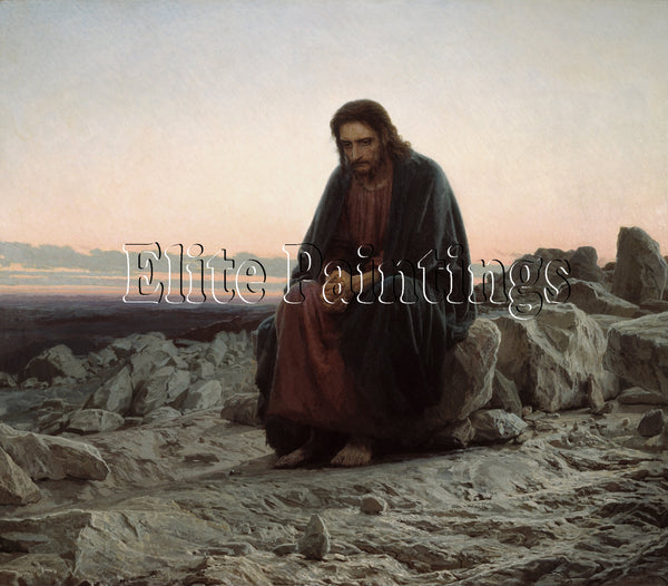 ARTIST FROM RUSSIAN SELECT CHRIST IN THE WILDERNESS 1872 ARTIST PAINTING CANVAS