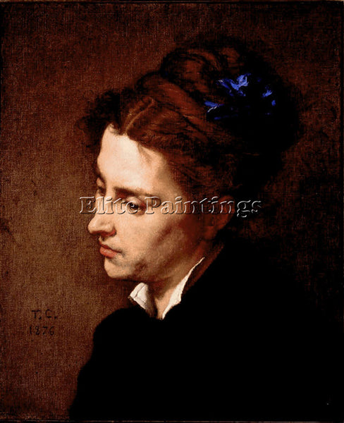 THOMAS COUTURE HEAD OF WOMAN ARTIST PAINTING REPRODUCTION HANDMADE CANVAS REPRO