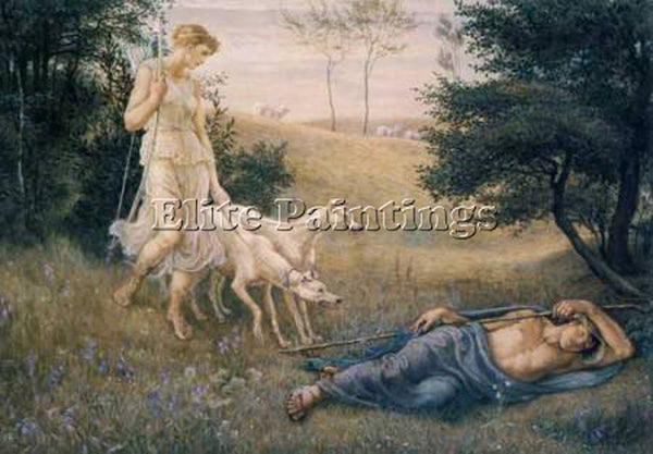 WALTER CRANE  DIANA ENDYMION ARTIST PAINTING REPRODUCTION HANDMADE CANVAS REPRO
