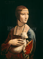 FAMOUS PAINTINGS LADY WITH THE HERMELIN 1 ARTIST PAINTING REPRODUCTION HANDMADE