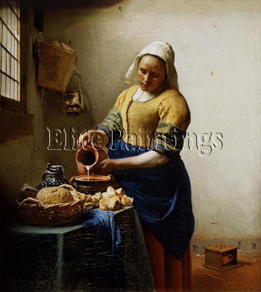 FAMOUS PAINTINGS MAID WITH MILK JUG ARTIST PAINTING REPRODUCTION HANDMADE OIL