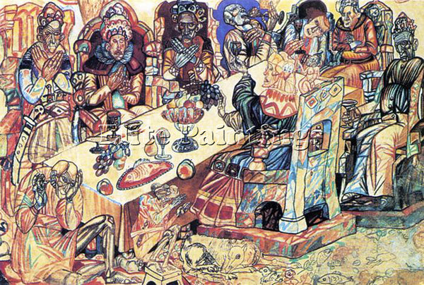 PAVEL FILONOV FILO20 ARTIST PAINTING REPRODUCTION HANDMADE OIL CANVAS REPRO WALL