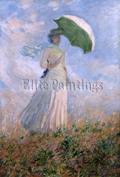 FAMOUS PAINTINGS WOMAN WITH UMBRELLA 1008861 ARTIST PAINTING HANDMADE OIL CANVAS