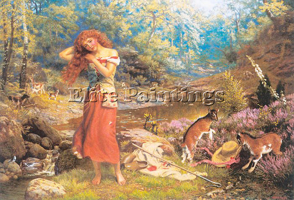 HUGHES ARTHUR ARTH33 ARTIST PAINTING REPRODUCTION HANDMADE OIL CANVAS REPRO WALL
