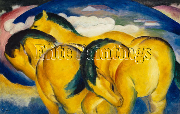 FAMOUS PAINTINGS LITTLE YELLOW HORSES ARTIST PAINTING REPRODUCTION HANDMADE OIL