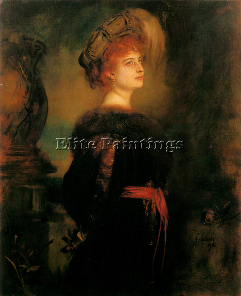 FRANZ VON LENBACH LILY MERK ARTIST PAINTING REPRODUCTION HANDMADE OIL CANVAS ART