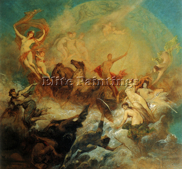 HANS MAKART THE VICTORY OF LIGHT OVER THE DARKNESS ARTIST PAINTING REPRODUCTION