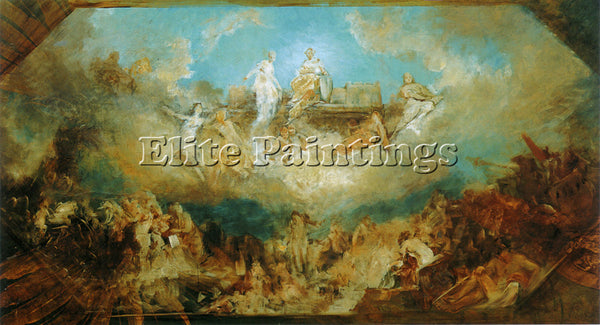 HANS MAKART THE SINKING OF THE NIBELUNGENHORT IN THE RHINE ARTIST PAINTING REPRO
