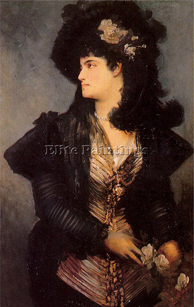 HANS MAKART PORTRAIT OF A LADY ARTIST PAINTING REPRODUCTION HANDMADE OIL CANVAS