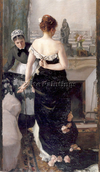 FRENCH ROLL ALFRED RETOUR DU BAL ARTIST PAINTING REPRODUCTION HANDMADE OIL REPRO