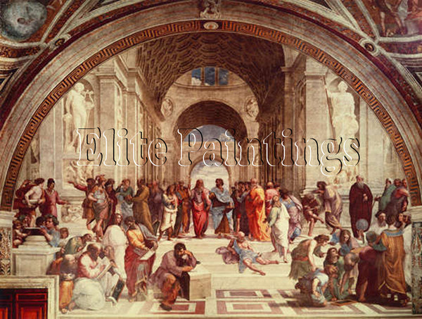FAMOUS PAINTINGS SCHOOL OF ATHENS ARTIST PAINTING REPRODUCTION HANDMADE OIL DECO