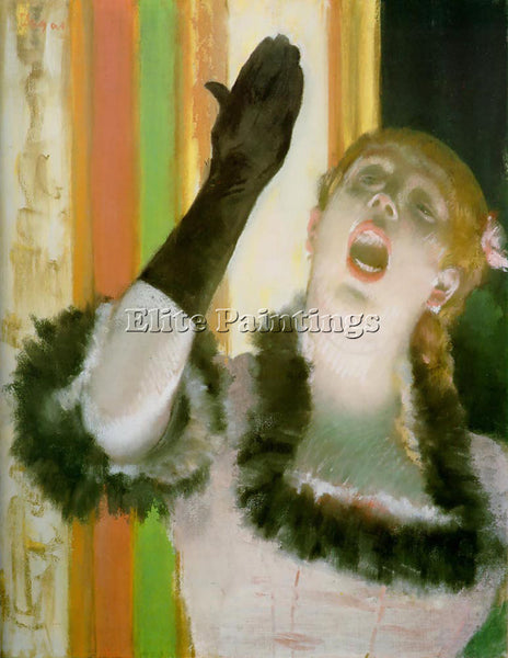 EDGAR DEGAS SINGER WITH GLOVE ARTIST PAINTING REPRODUCTION HANDMADE CANVAS REPRO