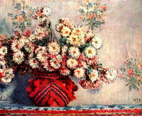 MONET STILL LIFE CHRYSANTHEMUMS ARTIST PAINTING REPRODUCTION HANDMADE OIL CANVAS